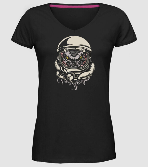 Cthulhu Astronaut model negru pe tricou