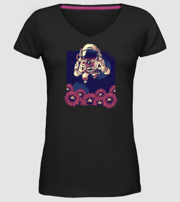 Astronaut Fotograf model negru pe tricou