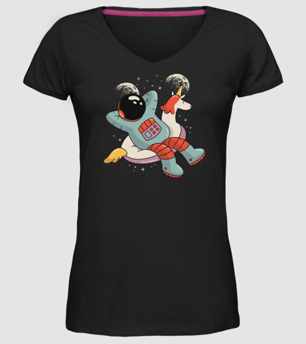 Odihnă Astronaut model negru pe tricou