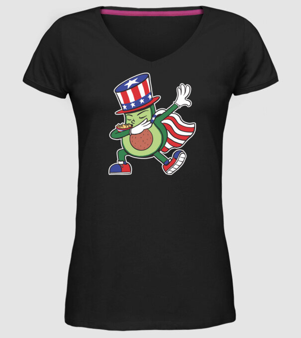 SUA Avocado DAB model negru pe tricou