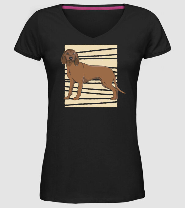 Câine de vânătoare model negru pe tricou