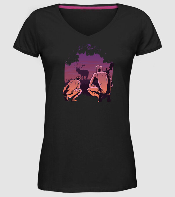 Vânătoare model negru pe tricou