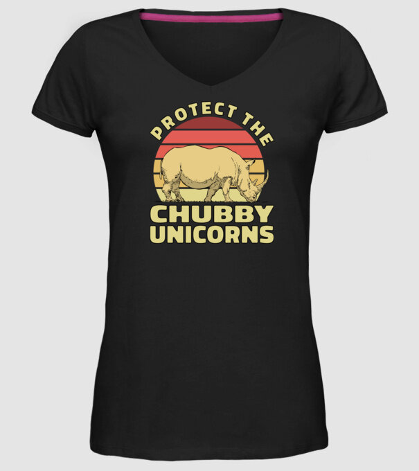 Protejați Unicornii - Rinocerii plinuți model negru pe tricou