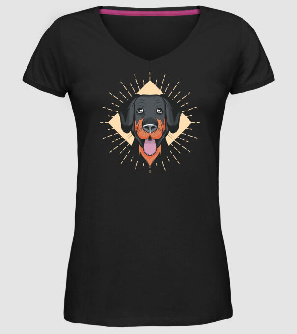 Cap Câine amuzant model negru pe tricou