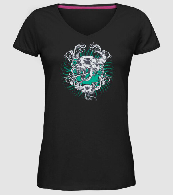 Vintage Craniu model negru pe tricou