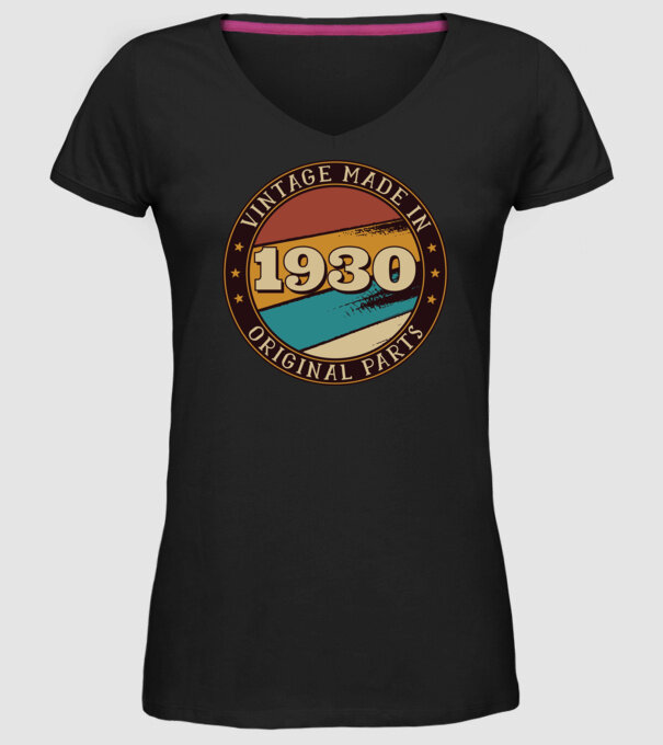 Vintage Made in 1930 Original Parts Retro Birthday model negru pe tricou