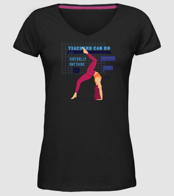 Fitness virtual model negru pe tricou