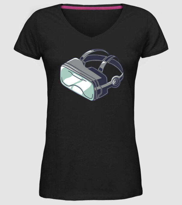 Ochelari VR model negru pe tricou