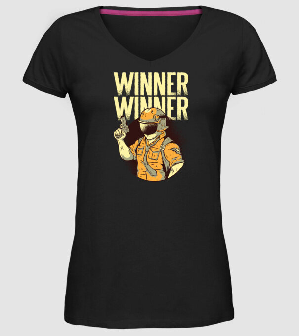 Winner Winner Chicken Dinner PUBG tricou model negru pe tricou