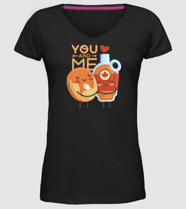 'You and Me tricou cuplu pentru Valentine''s Day' model negru pe tricou