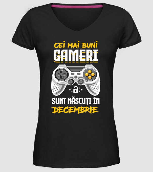 cei mai buni gameri sunt născuți în decembrie model negru pe tricou