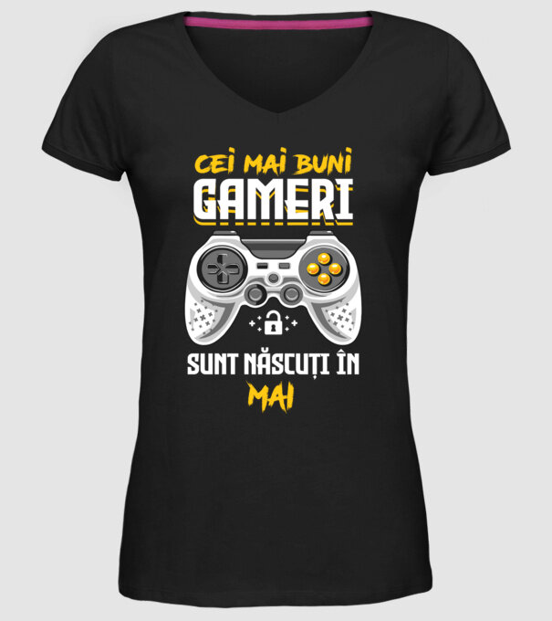 cei mai buni gameri sunt născuți în mai model negru pe tricou