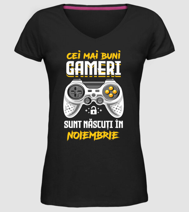cei mai buni gameri sunt născuți în noiembrie model negru pe tricou