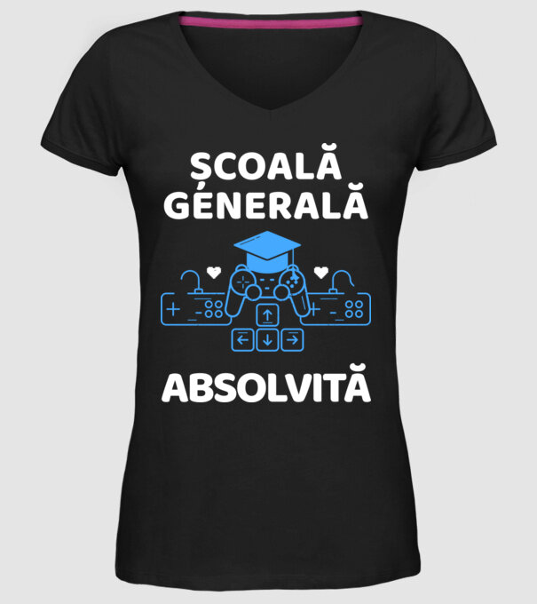 Școală generală absolvită model negru pe tricou