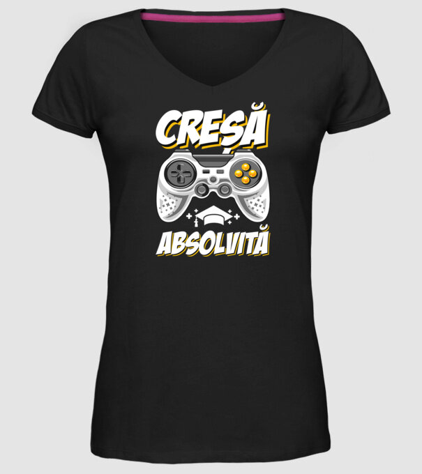 Gameri şcoală Creșă model negru pe tricou