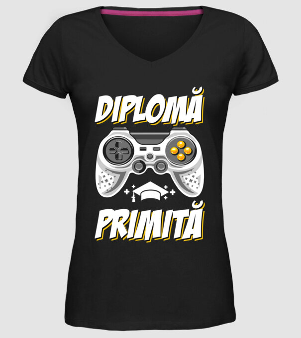 Gameri şcoală Diplomă model negru pe tricou