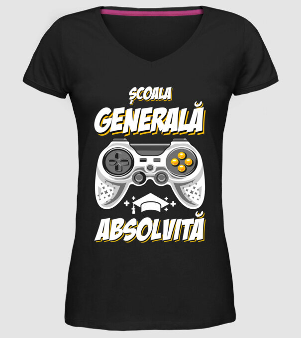Gameri şcoală școală generală model negru pe tricou