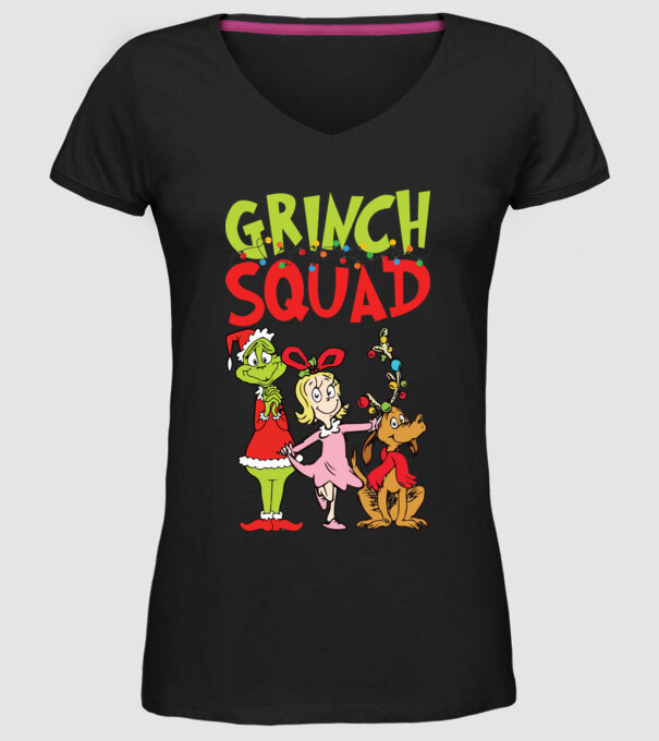 Grinch Squad model negru pe tricou