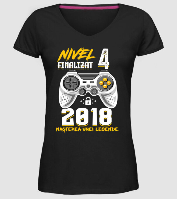Nivel 4 finalizat. 2018 nașterea unei legende model negru pe tricou