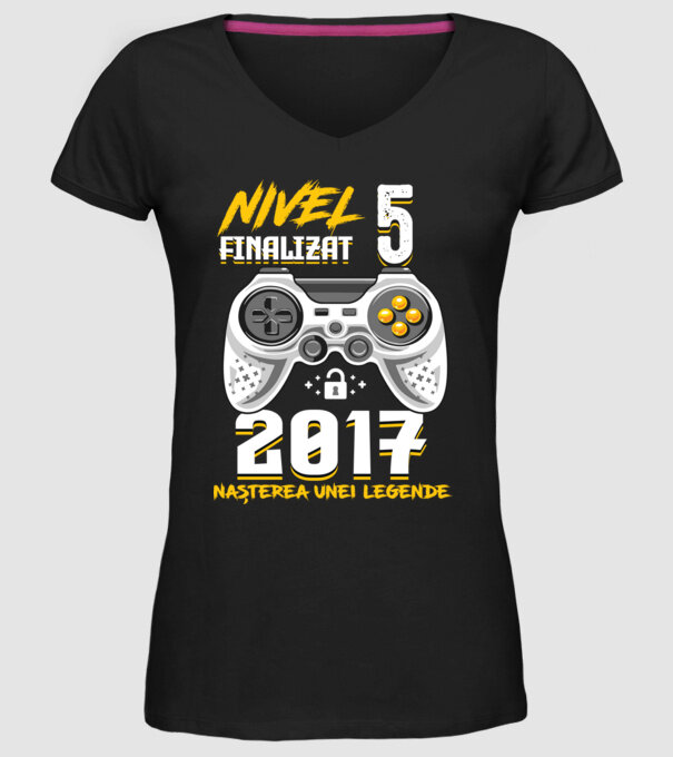 Nivel 5 finalizat. 2017 nașterea unei legende model negru pe tricou
