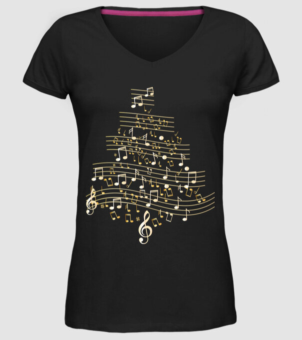 note de Crăciun model negru pe tricou