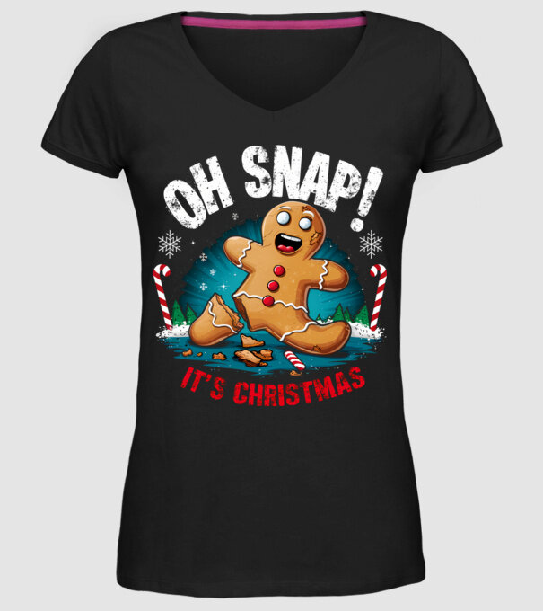 Oh snap! It's christmas Negru model negru pe tricou