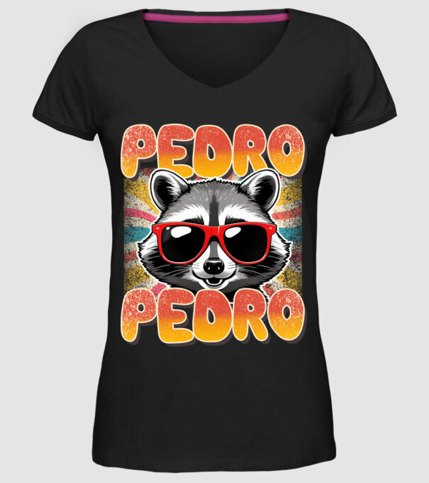 Pedro Pedro groovy retro model negru pe tricou