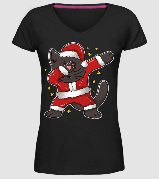Pisică Dab model negru pe tricou