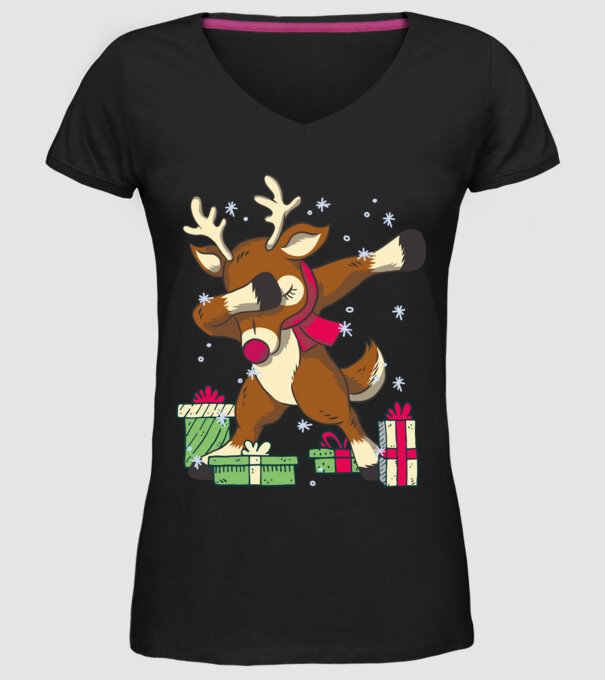 Rudolph DAB model negru pe tricou