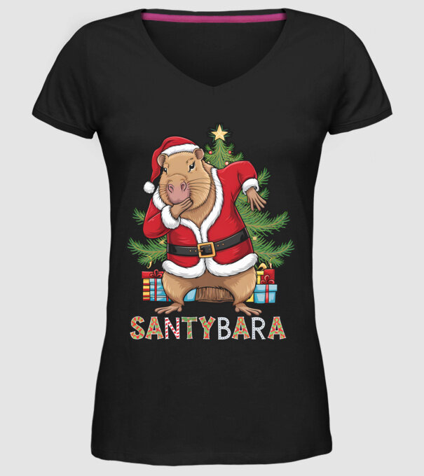 Santybara model negru pe tricou
