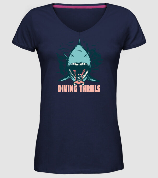 Scufundarea este periculoasă model albastru închis pe tricou
