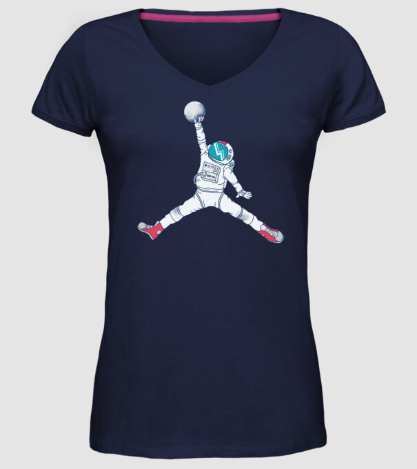 Air Astronaut tricou astronaut model albastru închis pe tricou