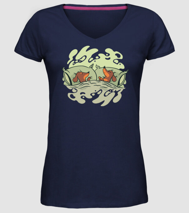 Teckeli dormind model albastru închis pe tricou