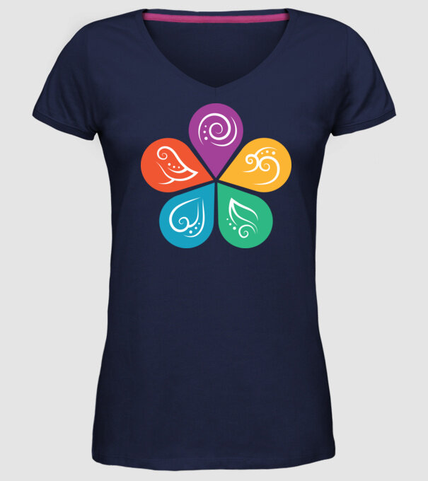 Ayurveda model albastru închis pe tricou