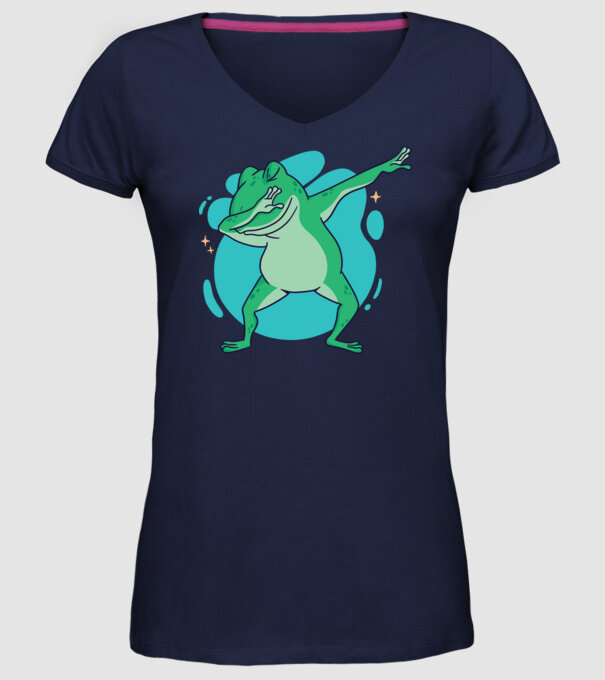 Broască DAB model albastru închis pe tricou