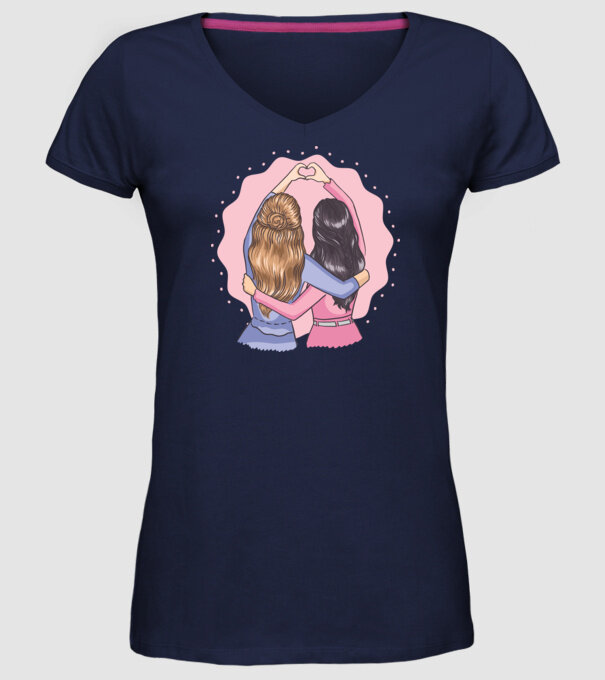 Best Friends Forever - Cele mai bune prietene model albastru închis pe tricou