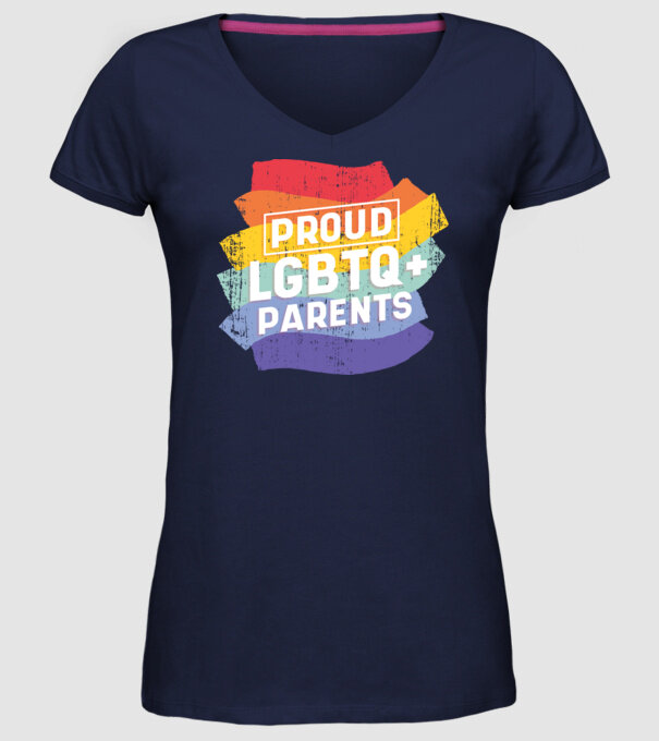 Părinți mândri LGBTQ model albastru închis pe tricou