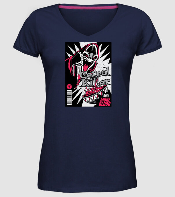 Cereal Killer model albastru închis pe tricou