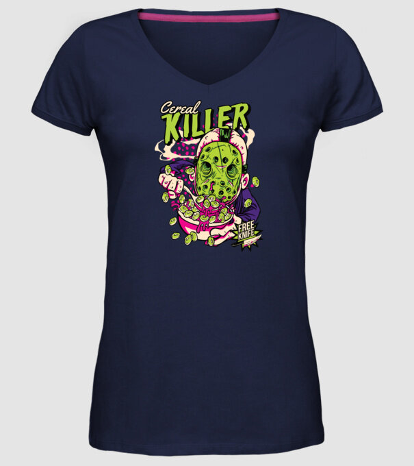 Cereal Killer model albastru închis pe tricou