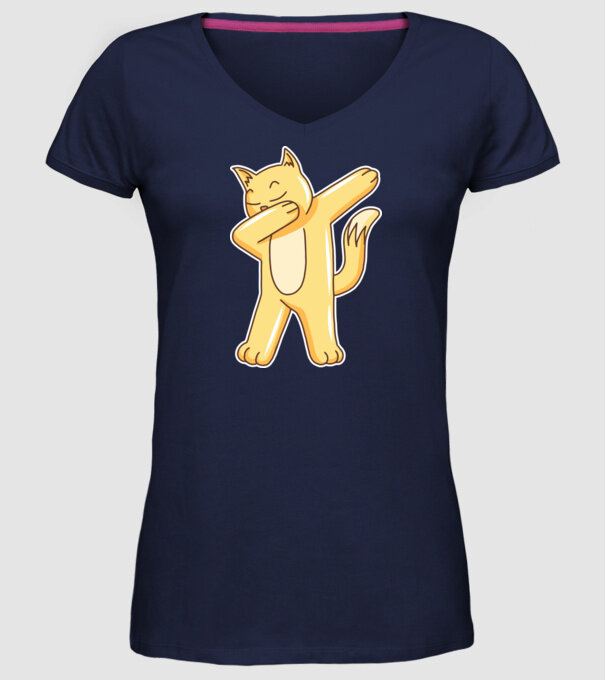 Pisică DAB model albastru închis pe tricou