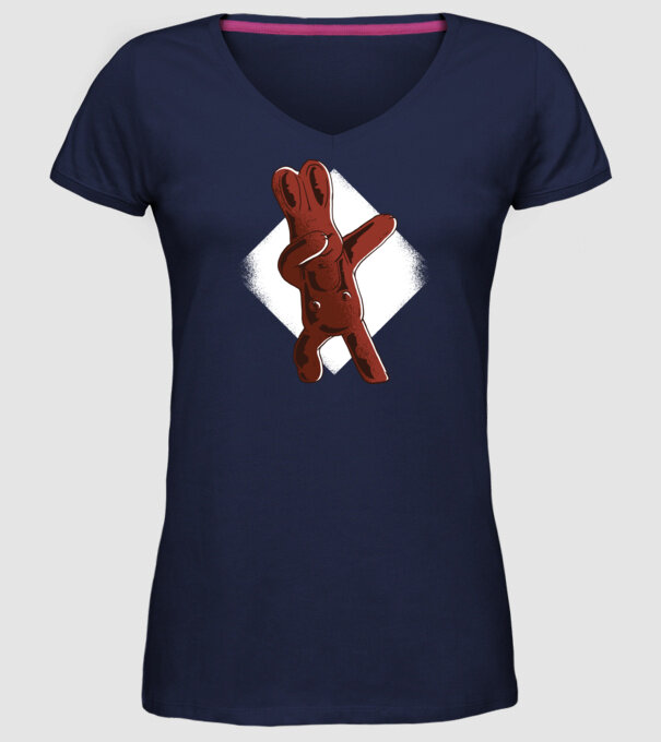 Iepuraș de Ciocolată model albastru închis pe tricou
