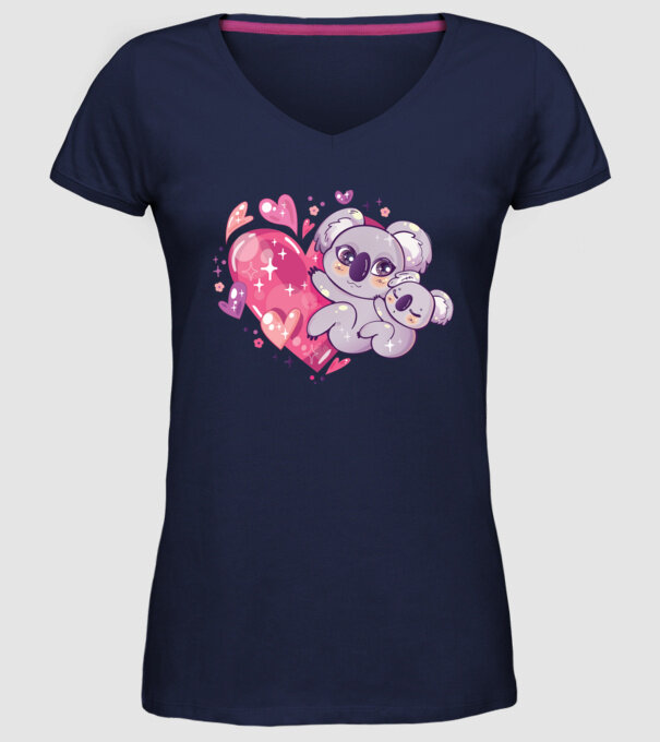Koala drăguță Anime model albastru închis pe tricou