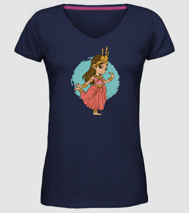 Prințesă drăguță model albastru închis pe tricou