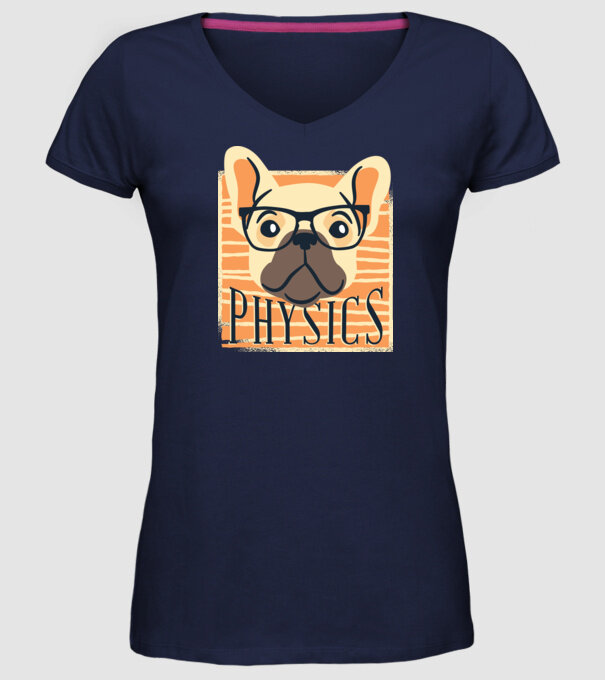 Câine Fizică model albastru închis pe tricou