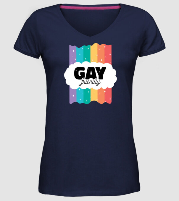 Gay friendly model albastru închis pe tricou