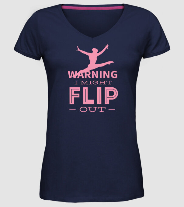 Gimnast model albastru închis pe tricou