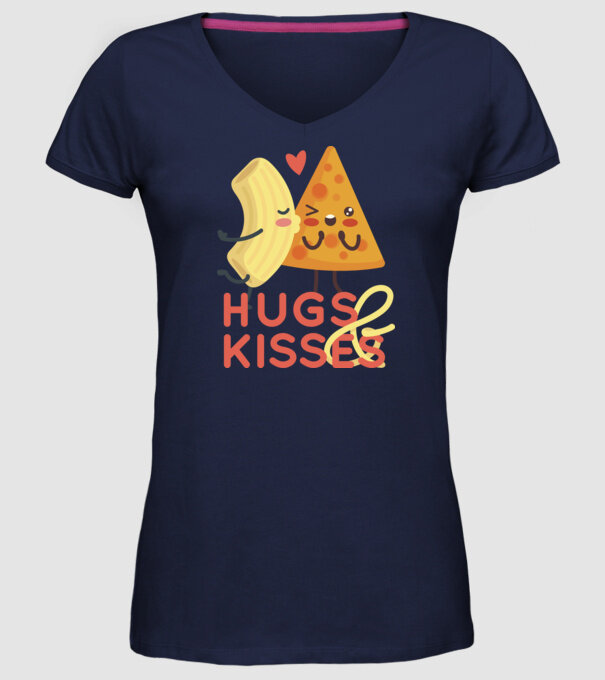 'Hawaii pizza dragoste tricou drăguț Valentine''s Day' model albastru închis pe tricou