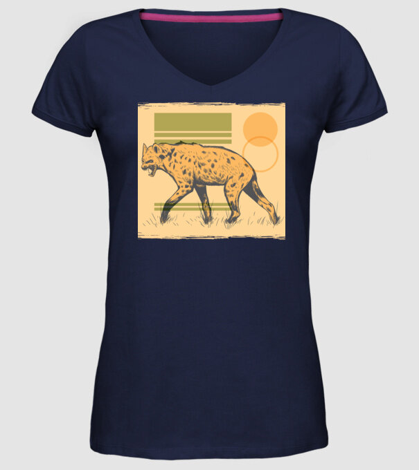 Hienă model albastru închis pe tricou