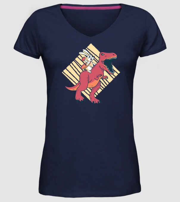 Dinozaur de Paște model albastru închis pe tricou