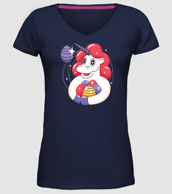 Unicorn de Paște model albastru închis pe tricou